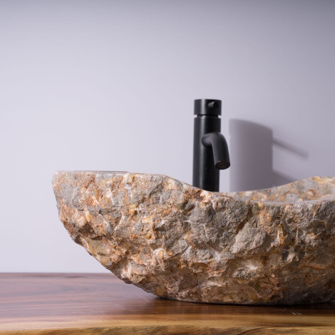 Hand-Carved Canoe-Shaped Vessel Sink - 2 - Golden Gray Marble