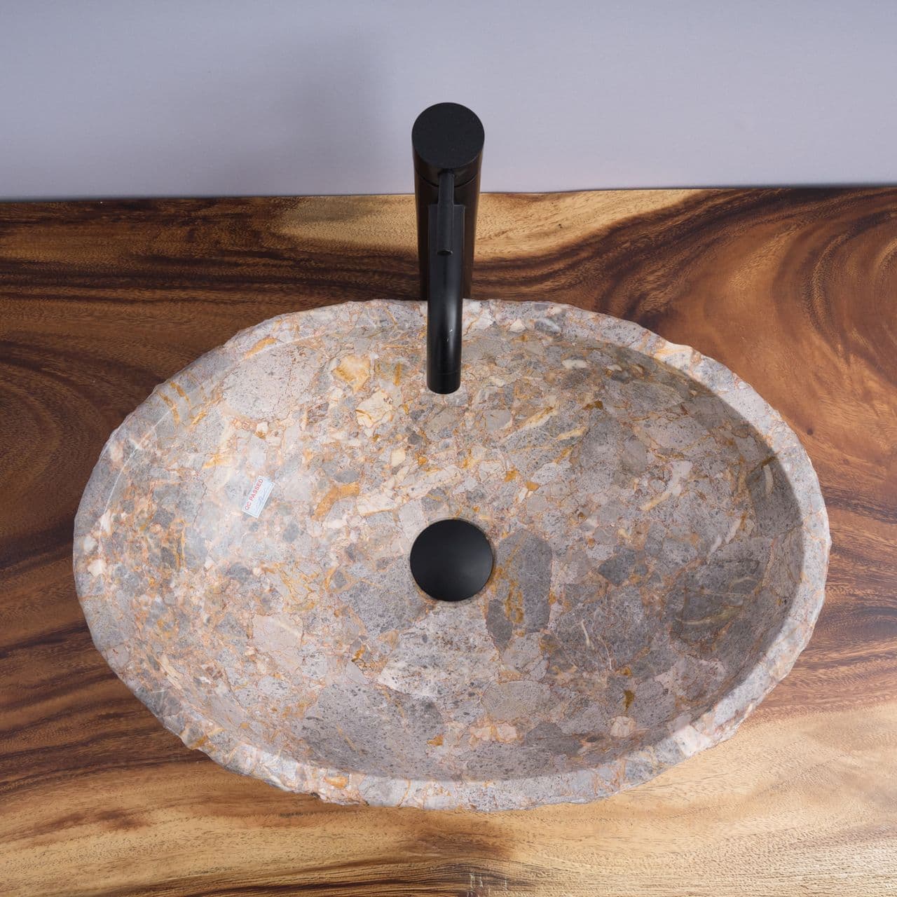 Hand-Carved Canoe-Shaped Vessel Sink - 2 - Golden Gray Marble