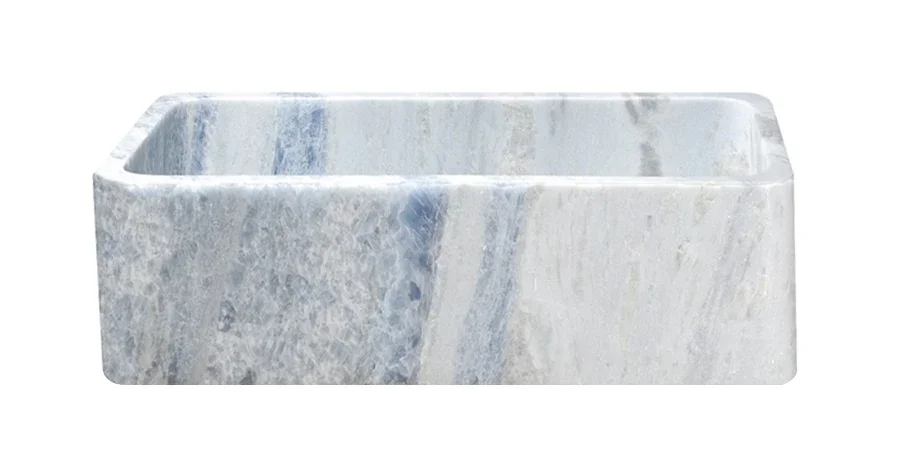33″ Cloud Blue Quartzite Stone Farmhouse Sink
