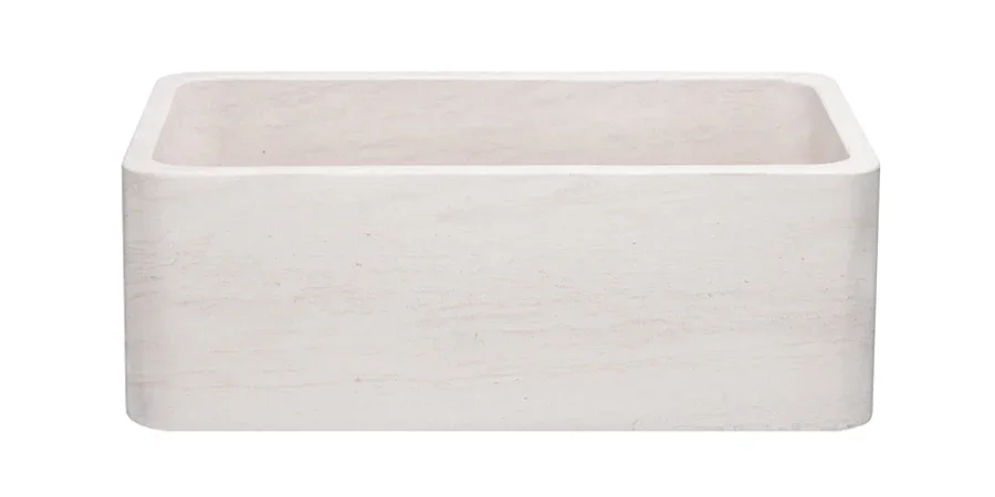 30″ Crema Lyon Limestone Smooth Farmhouse Sink