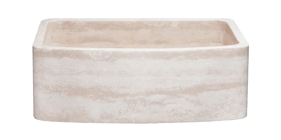 30″ Roma Travertine Curved Front Sink