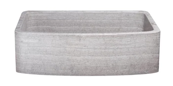 33″ Stratus Marble Curved Apron Farmhouse Kitchen Sink