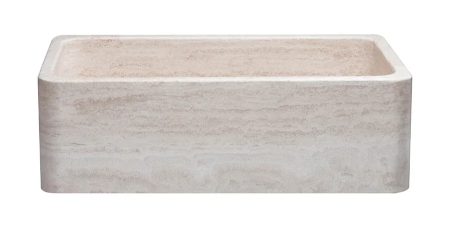 33″ Travertine Apron Farmhouse Kitchen Sink