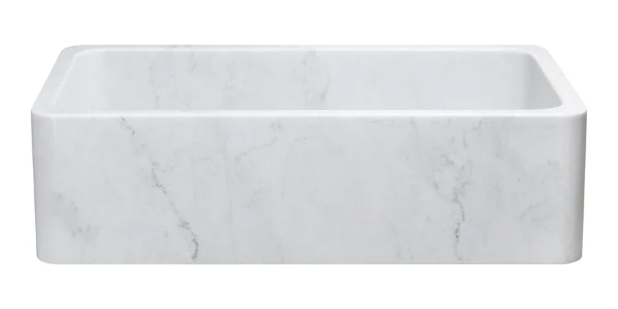 36″ Carrara White Marble Farmhouse Sink