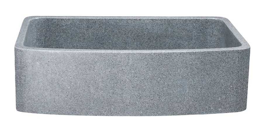 36″ Mercury Granite Single Bowl Curved Apron Front Sink