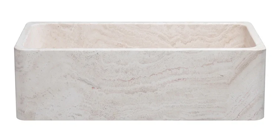 36″ Travertine Single Bowl Farmhouse Sink