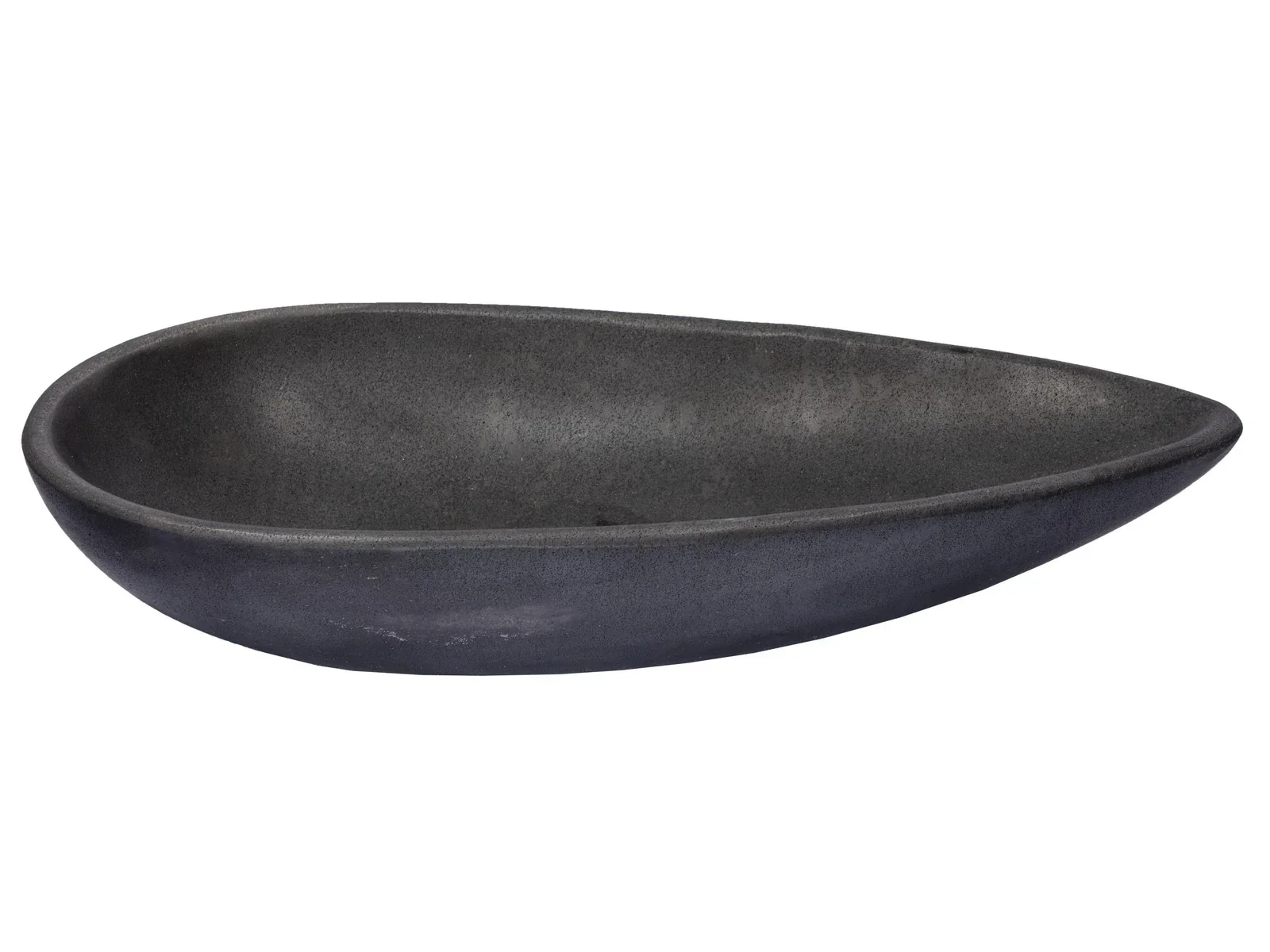 Pod Shaped Black Lava Stone Vessel Sink | Sculptural Egg Design Bathroom Sink