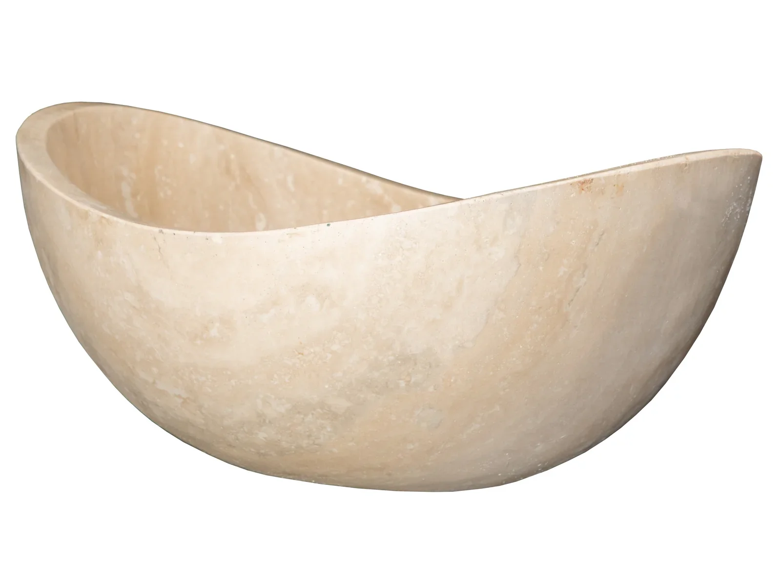 Small Canoe Vessel Sink – Beige Travertine