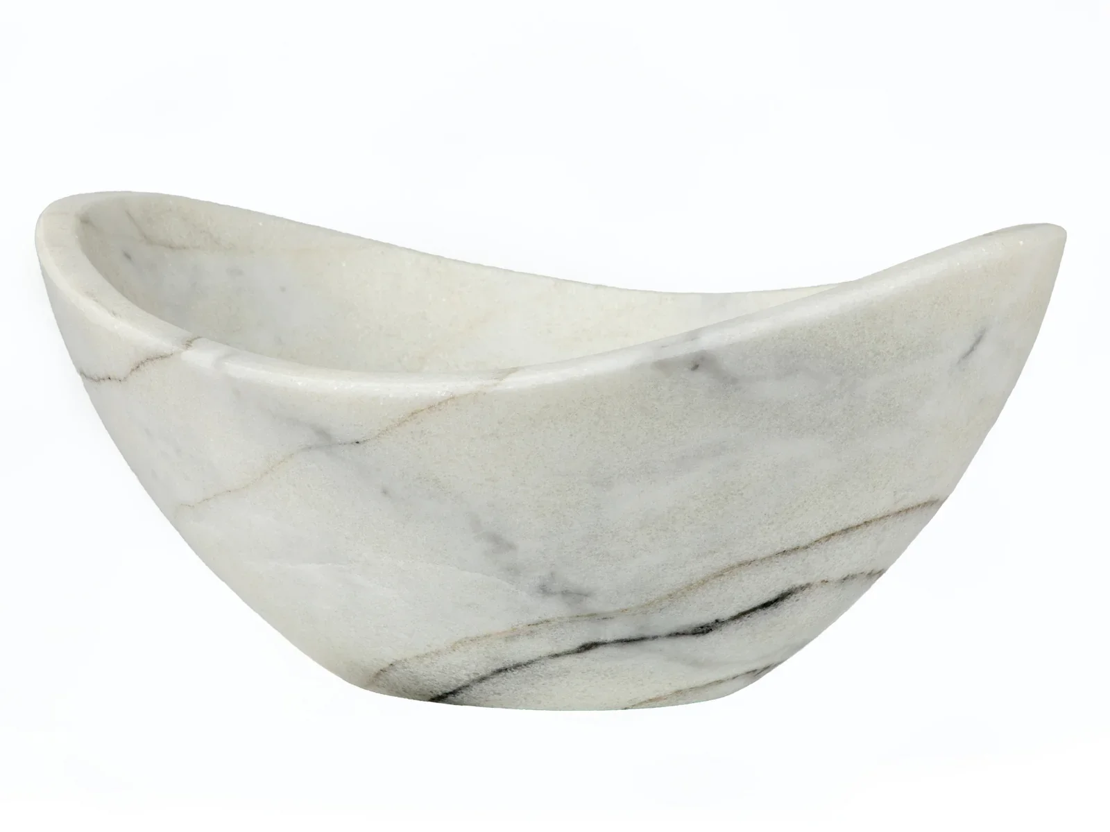 Small Canoe Vessel Sink – White Marble
