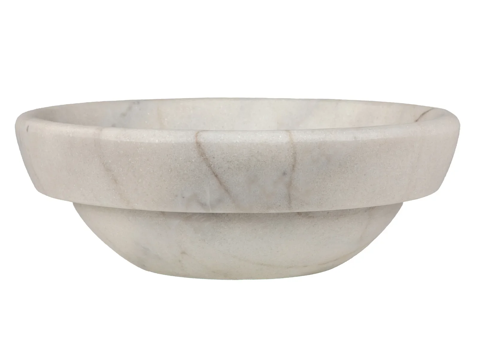 Echo Bowl Shaped Vessel Sink – Honed White Marble