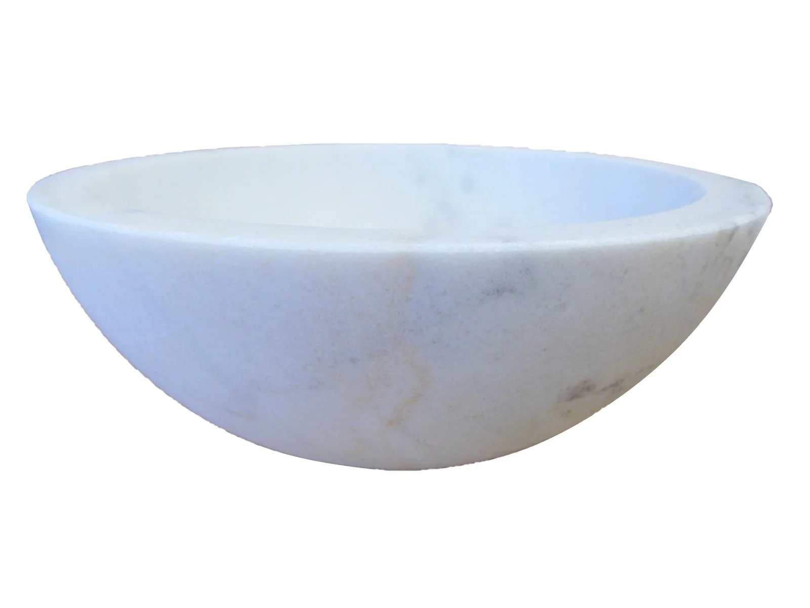 14″ Round Stone Vessel Sink – Marble or Travertine for Compact Spaces