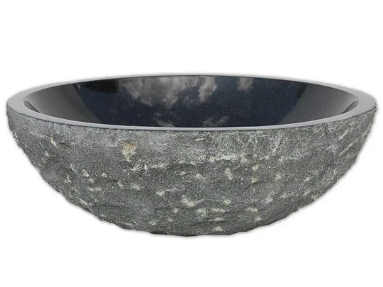 16″ Round Black Granite Stone Sink