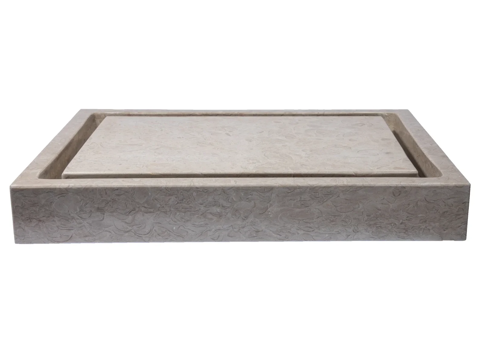 Rectangular Infinity Pool Sink – Polished Penny Grey Marble
