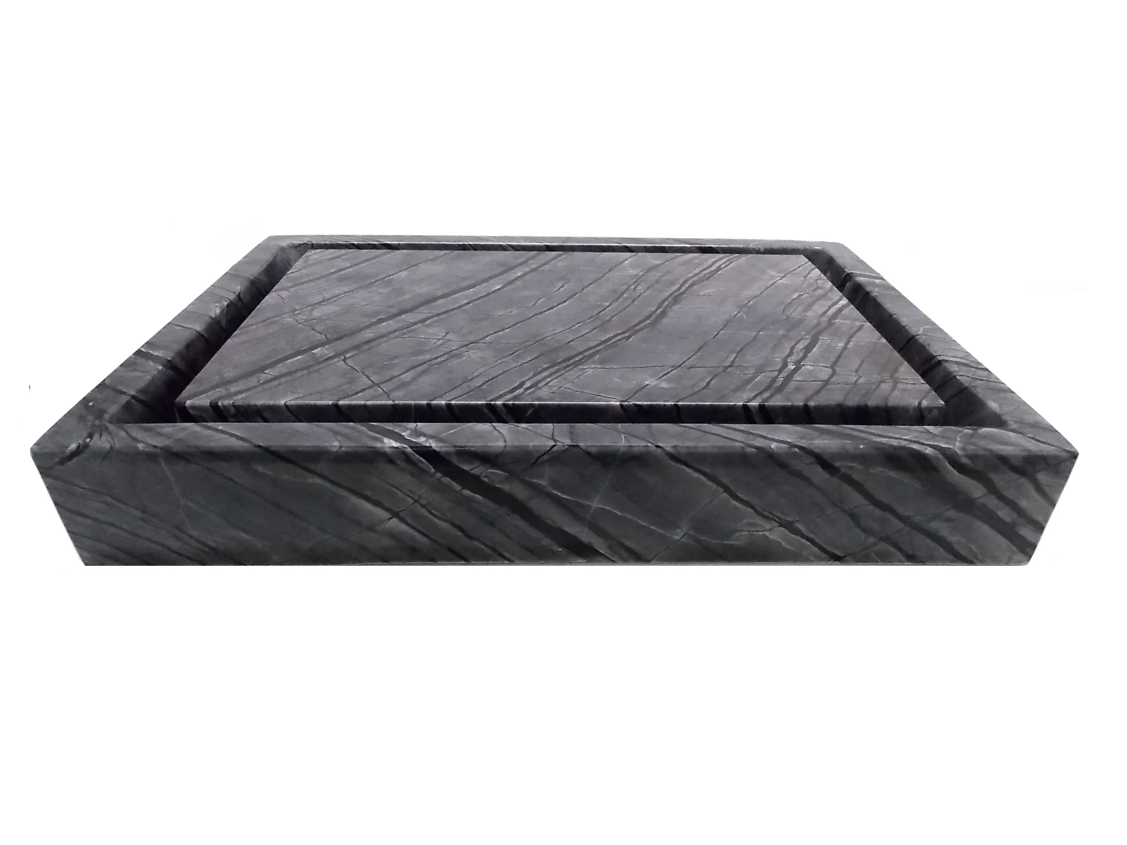 Rectangular Infinity Pool Sink – Polished Black Marble