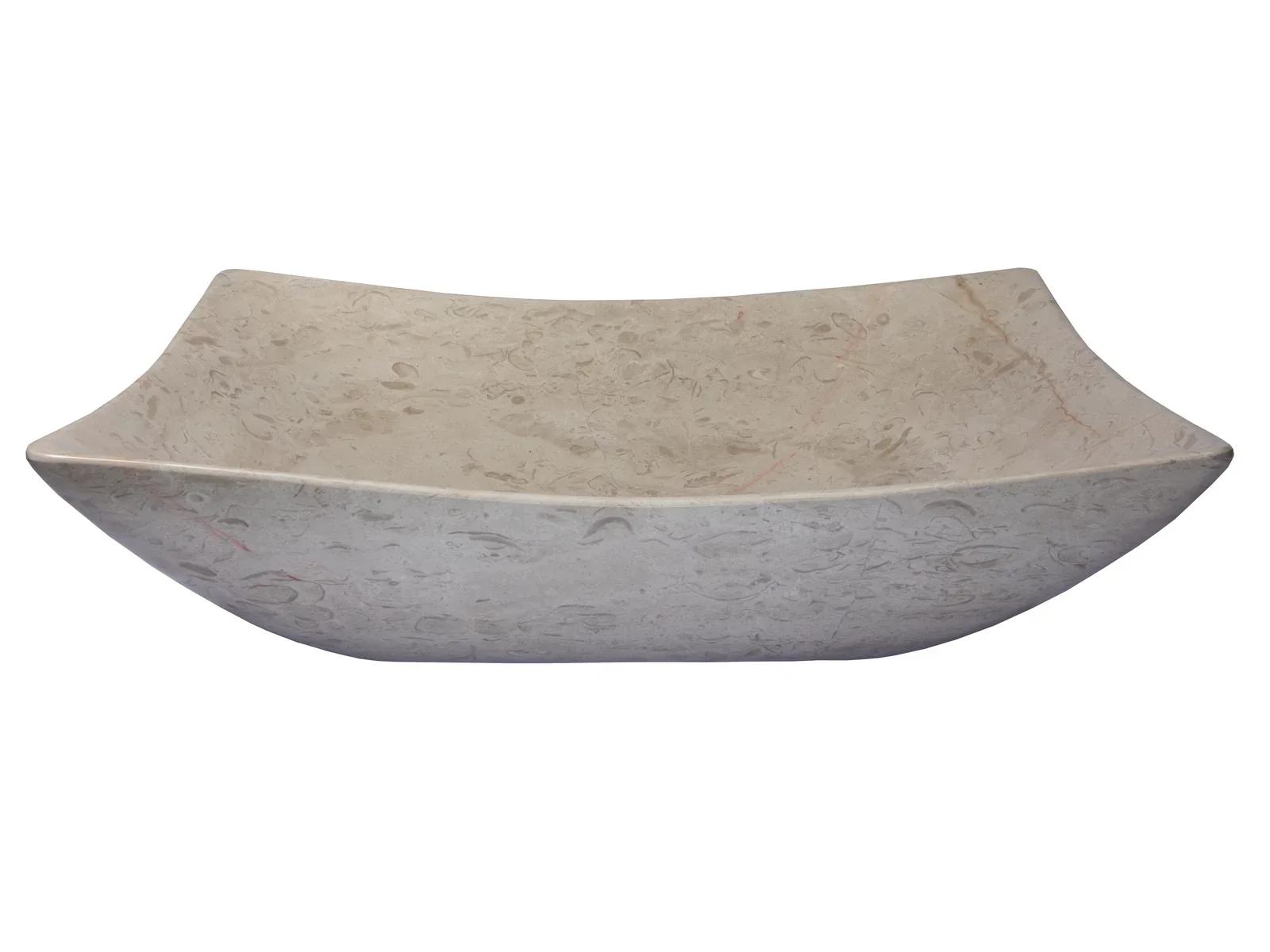 Thin Lipped Deep Zen Vessel Sink Polished Penny Grey Marble | Rectangular Stone Sink