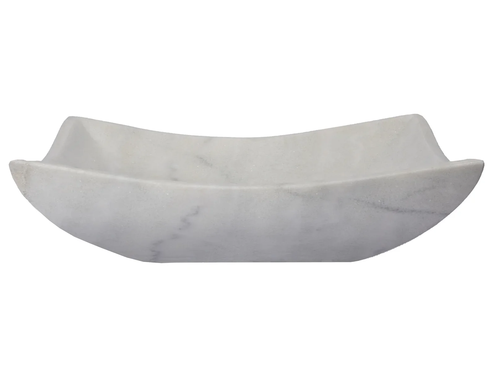 Deep Zen Vessel Sink Polished Guanxi White Marble | Rectangular Stone Sink